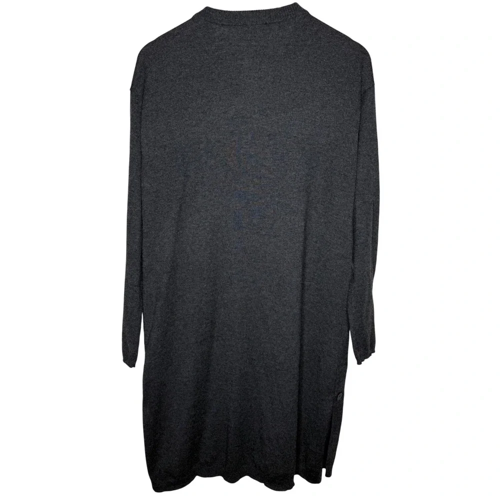 J. Jill Women's‎ Gray Wool Blend Long Sleeve Knit longline Duster Pockets Sz M